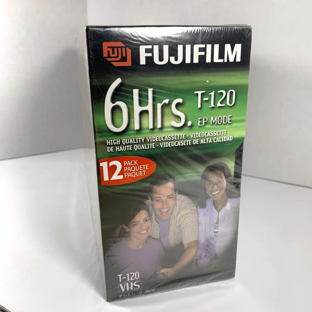 Fujifilm HQ T-120 Blank VHS Tape 6 hour 12‎ Pack